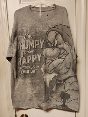 Men's Grey Graphic Grumpy T-Shirt